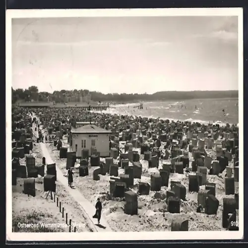 AK Warnemünde, Strand mit Strandkörben