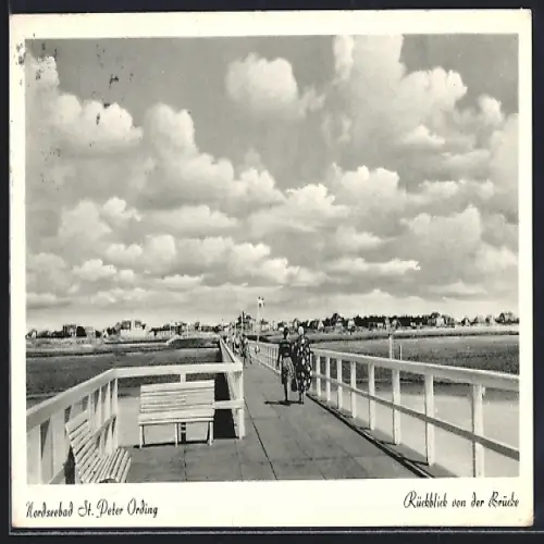AK St. Peter Ording, Rückblick von der Brücke