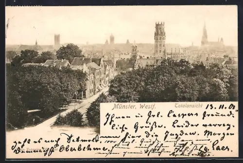 AK Münster /Westf., Blick über den Ort