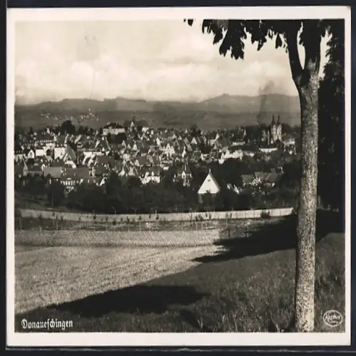 AK Donaueschingen, Blick auf den Ort