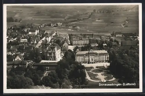 AK Donaueschingen, Luftbild des Ortes