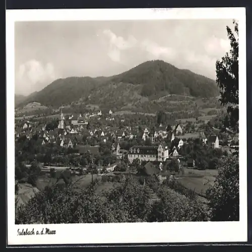 AK Sulzbach a. d. Murr, Ortsansicht mit umliegenden Hügeln