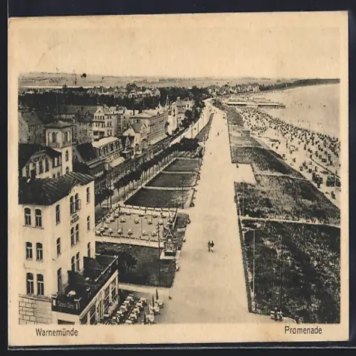 AK Rostock-Warnemünde, Partie an der Promenade