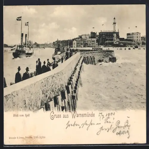 AK Warnemünde, Blick vom Spill