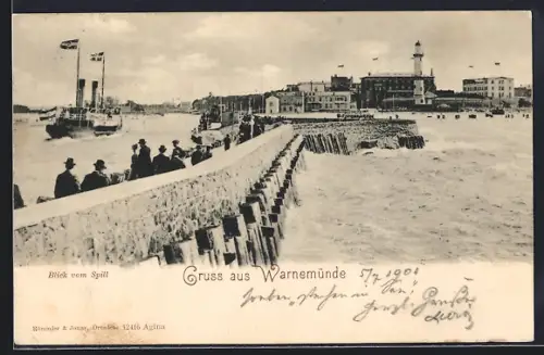 AK Warnemünde, Blick vom Spill