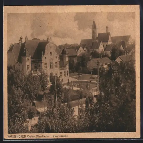 AK Wörishofen, Casino, Pfarrkirche und Klosterkirche