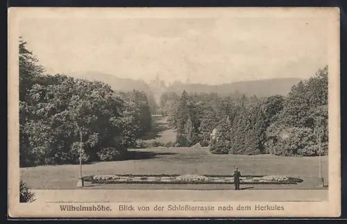 AK Wilhelmshöhe, Blick von der Schlossterrasse nach dem Herkules