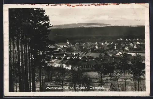 AK Weiherhammer / Oberpfalz, Ortspartie aus der Vogelschau