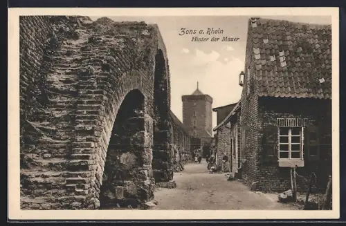 AK Zons a. Rhein, Hinter der Mauer