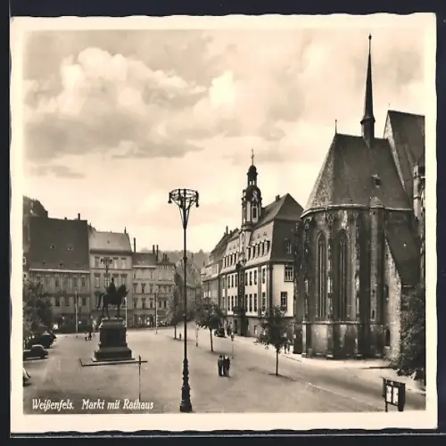AK Weissenfels / Saale, Markt mit Rathaus