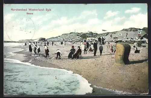 AK Westerland a. Sylt, Szene am Strand