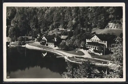 AK Urfeld / Walchensee, Hans Wiesmayer`s Hotel zur Post und Jäger am See