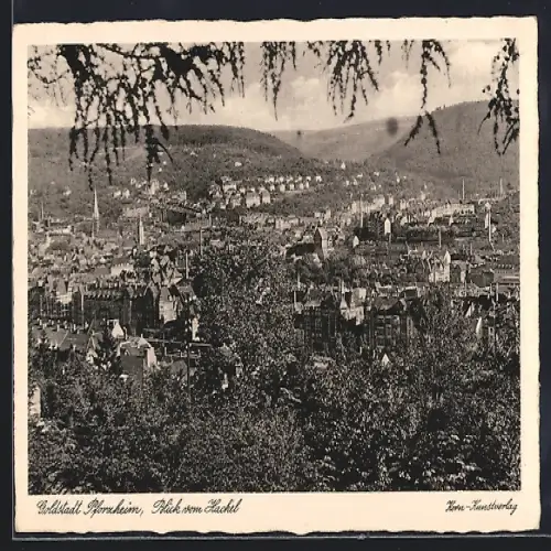 AK Pforzheim, Blick vom Hachel