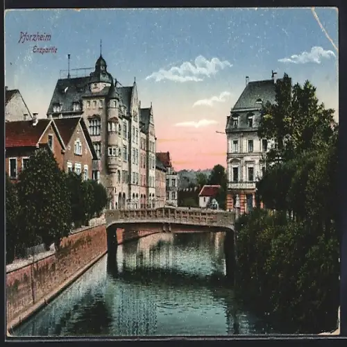 AK Pforzheim, Enzpartie mit Brücke