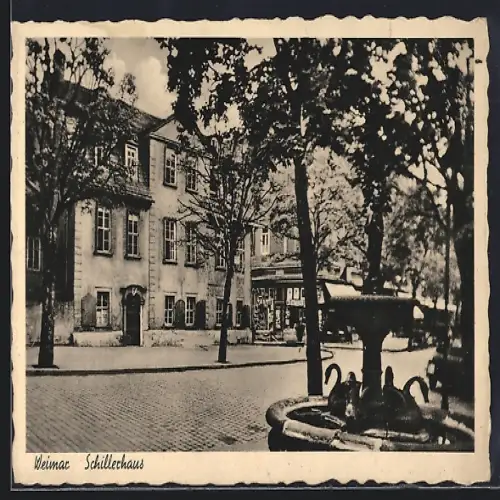 AK Weimar / Thür., Blick auf das Schillerhaus