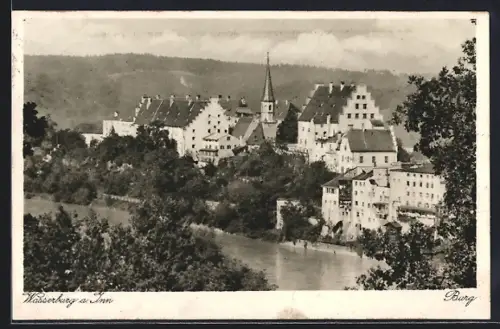 AK Wasserburg a. Inn, Blick auf die Burg