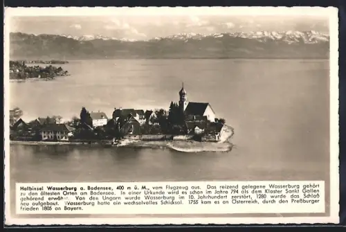 AK Wasserburg a. Bodensee, Halbinsel vom Flugzeug aus