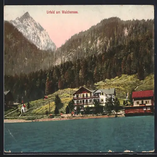 AK Urfeld / Walchensee, Teilansicht am Walchensee