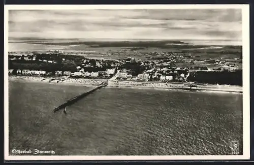 AK Zinnowitz, Totalansicht vom Flugzeug aus