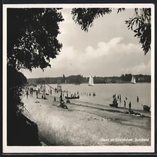 AK Goyatz a. Schwielochsee, Szene am Badestrand