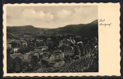 AK Bad Kreuznach, Ortsansicht mit Bergpanorama