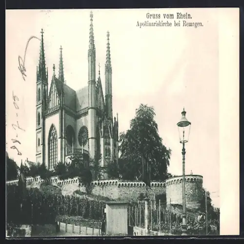 AK Remagen, Blick auf die Apollinariskirche