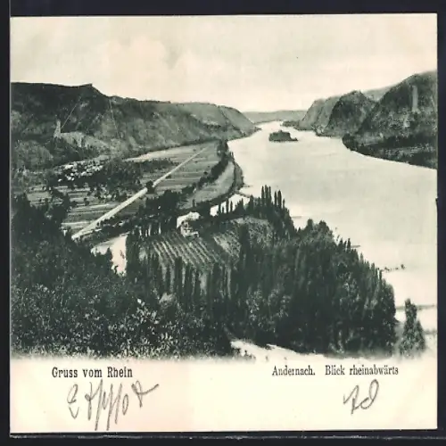 AK Andernach, Blick rheinabwärts