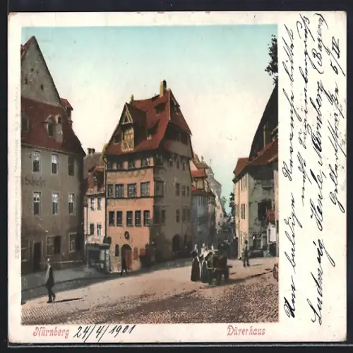 AK Nürnberg, Dürerhaus mit Strasse