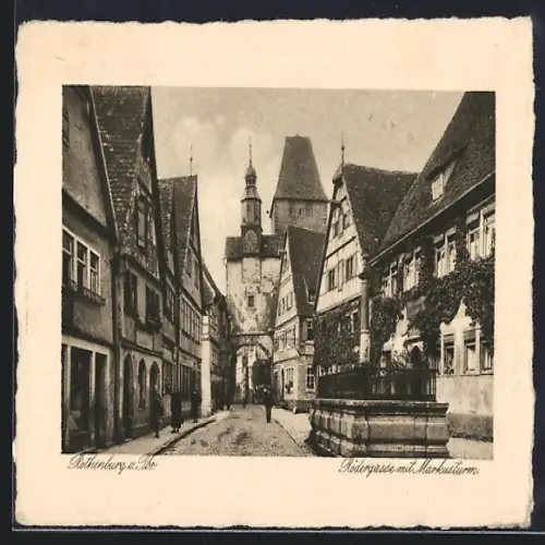 AK Rothenburg o. Tbr., Rödergasse mit Markusturm