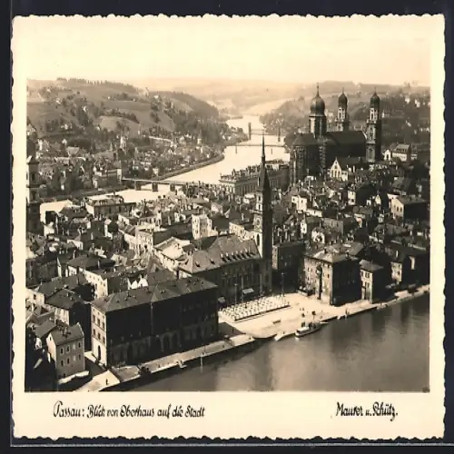 AK Passau, Blick von Oberhaus auf die Stadt