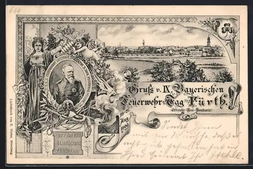AK Fürth, IX. Bayerischer Feuerwehr-Tag 19.-21.08.1900, Prinzregent Luitpold