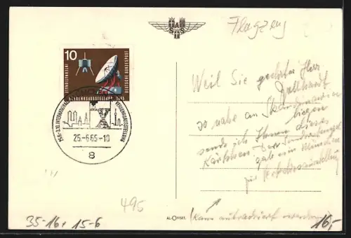 AK Scandinavian Airlines System, Landkarte mit Atlantischem Ozean, Indischem Ozean u. Süd-Pazifischem Ozean