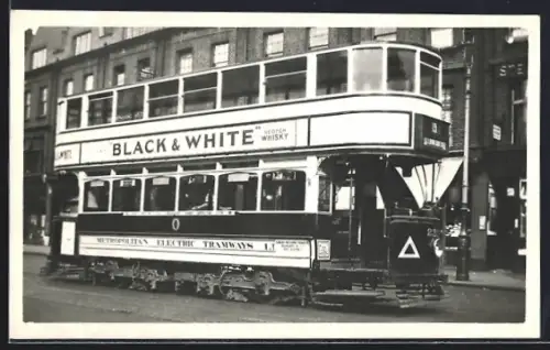 Foto-AK London, Metropolitan Electric Tramways Type G, Strassenbahn