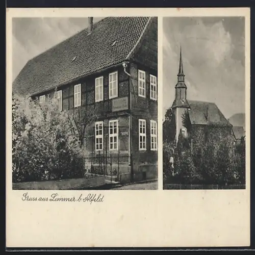 AK Limmer b. Alfeld, Gasthaus Hermann Bode, Kirche