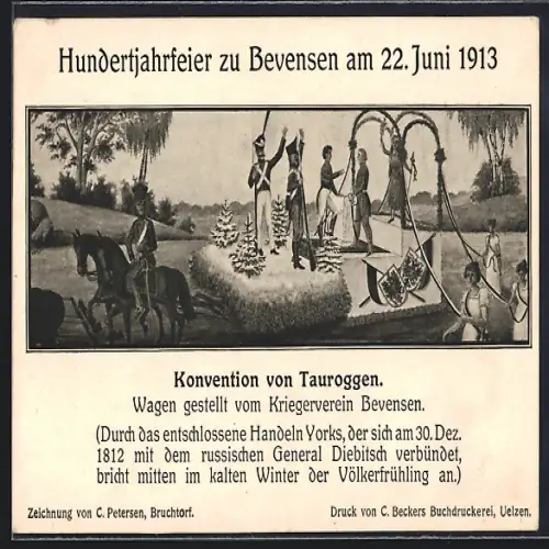 AK Bad Bevensen, Hundertjahrfeier 1913, Konvention von Tauroggen