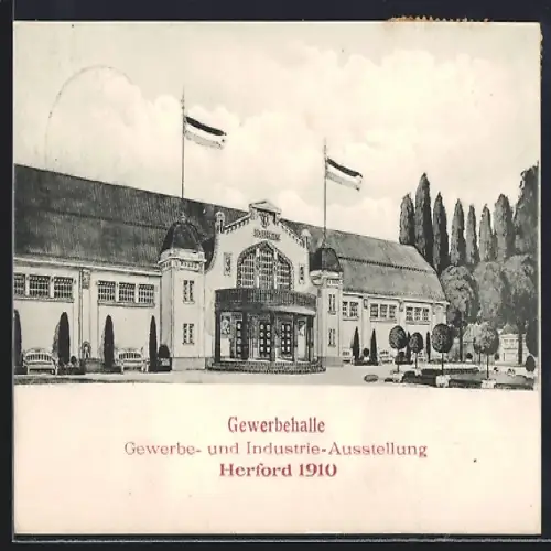 AK Herford, Gewerbe- und Industrie-Ausstellung 1910, Gewerbehalle