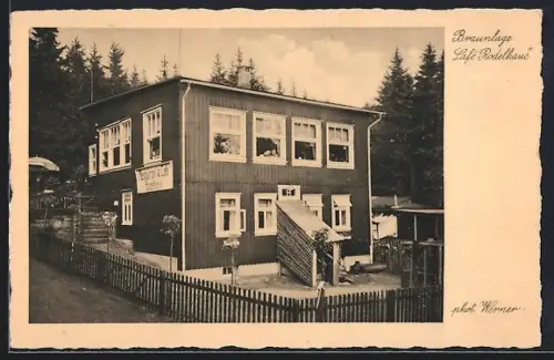 AK Braunlage /Harz, Café Rodelhaus, Inh. Adolf Achtermann