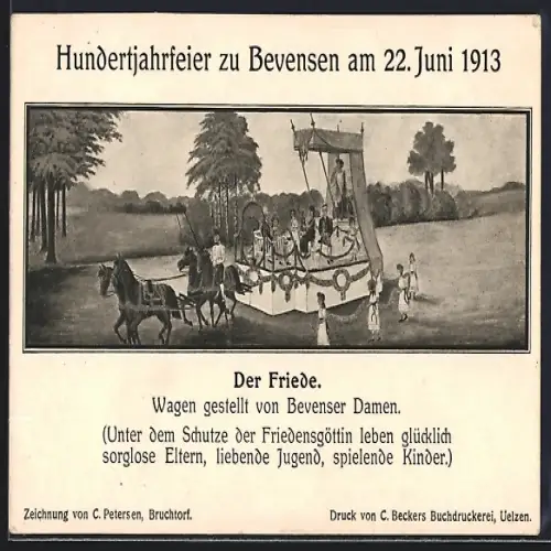 AK Bad Bevensen, Hundertjahrfeier zu Bevensen am 22. Juni 1913, Der Friede