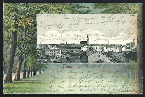 AK Anklam, Ortsansicht aus der Vogelschau