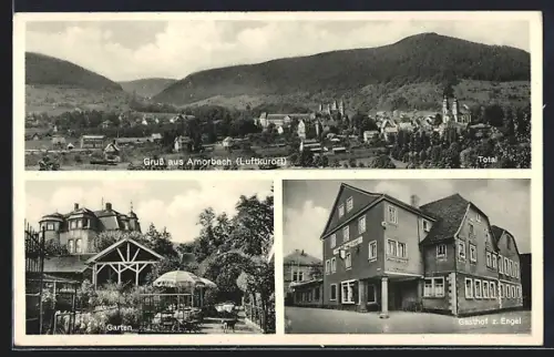 AK Amorbach, Gasthof zum Engel, Ortsansicht aus der Vogelschau