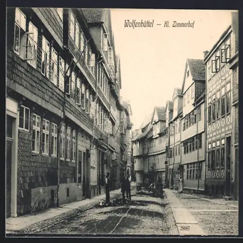 AK Wolfenbüttel, Blick in die Kleine Zimmerhof-Strasse
