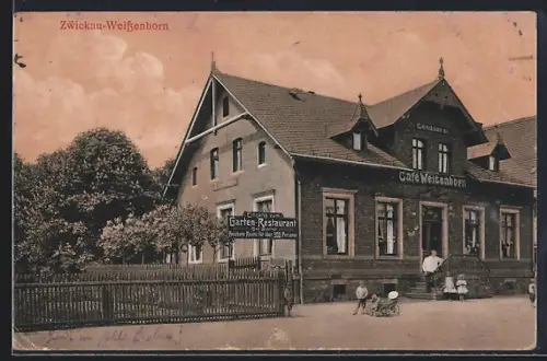 AK Zwickau-Weissenborn, Conditorei und Gasthof, Bes. Max Wustlich