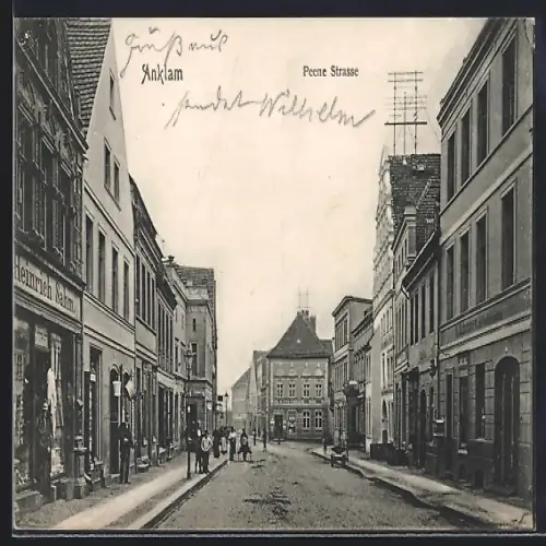AK Anklam, Geschäft von Heinrich Sahm in der Peene Strasse