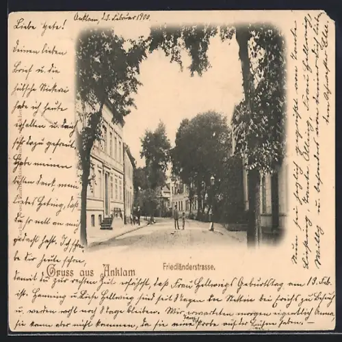 AK Anklam, Partie in der Friedländerstrasse