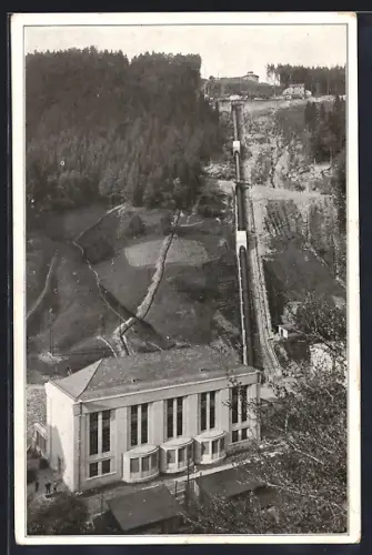 AK Kleinzell /Mühlviertel, Mühlkraftwerk Partenstein, Maschinenhaus, Druckrohrleitung und Wasserschloss