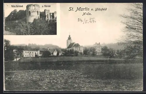 AK St. Martin a. Ybbsfeld, Ruine Karlsbach a. Ybbsfeld, Kirche