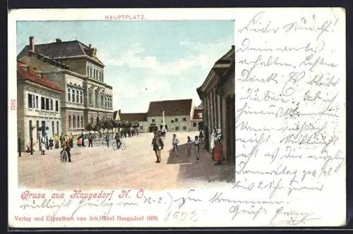 AK Haugsdorf, Treiben auf dem Hauptplatz