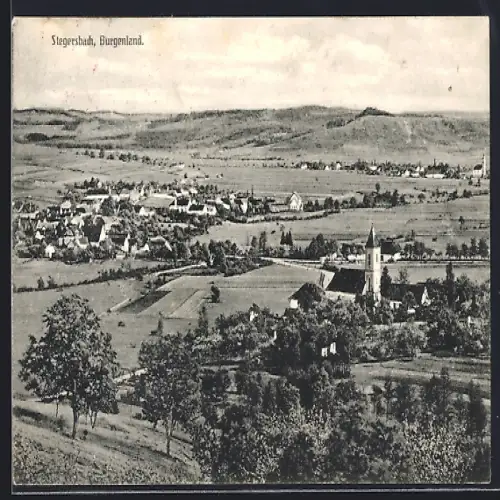 AK Stegersbach /Burgenland, Teilansicht mit Kirche