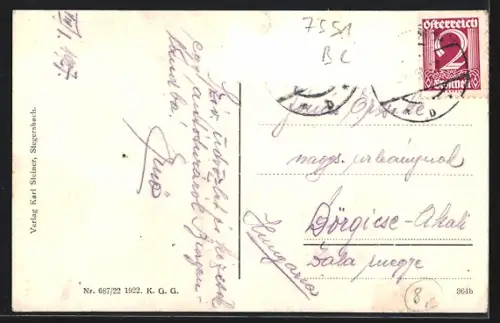 AK Stegersbach /Burgenland, Teilansicht mit Kirche