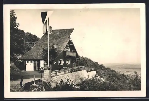 AK Bergheim, Gasthaus Zur drei Närrischen Höhle am Anninger
